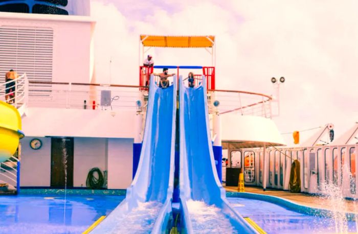 waterslide fun on the ship