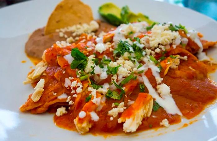 Chilaquiles dish