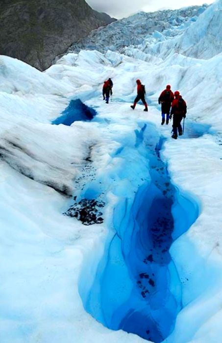 A group of hikers at Mendenhall Glacier