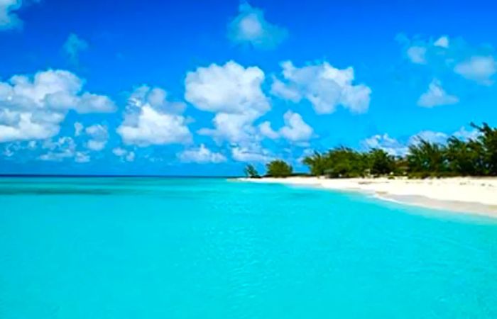 Vibrant blue ocean waters of Grand Turk