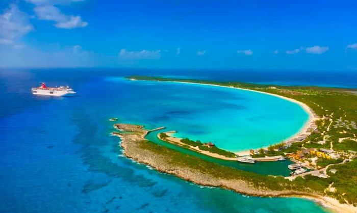 Aerial view of Half Moon Cay