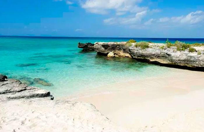 view of Grand Cayman from the beach