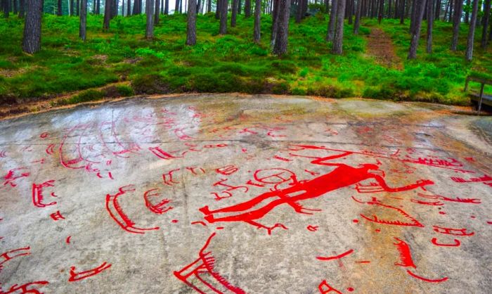 Petroglyphs from the Bronze Age located in Tanum, Sweden.