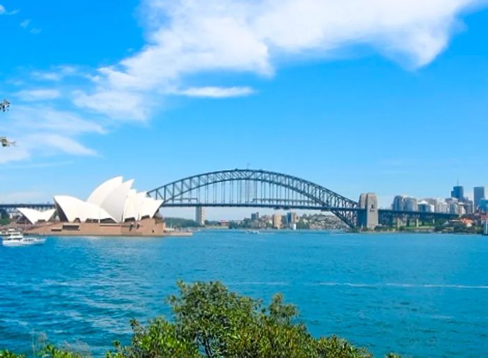 the iconic Australian Opera House and the Sydney Harbour Bridge