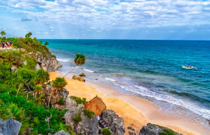 a view of a beach on the Yucatan Peninsula