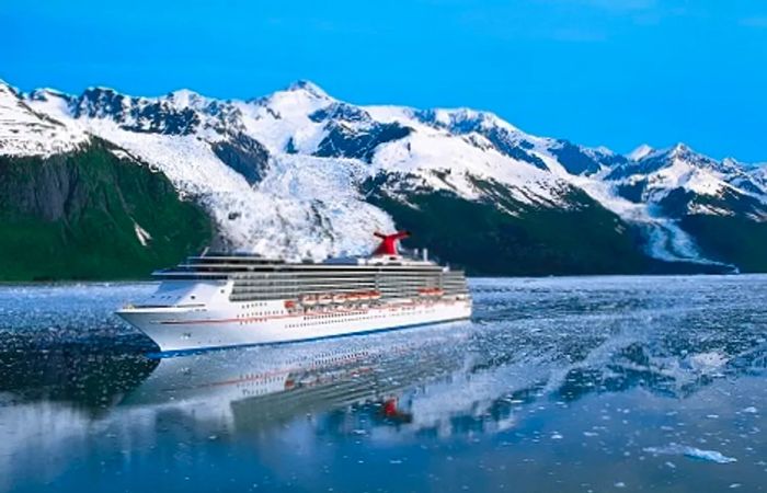 a Dinogo cruise ship heading towards Alaska