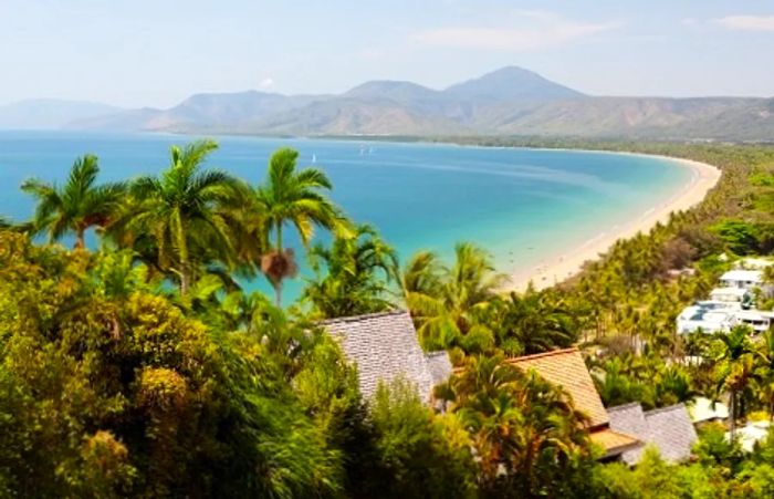 Port Douglas beach on a bright sunny day