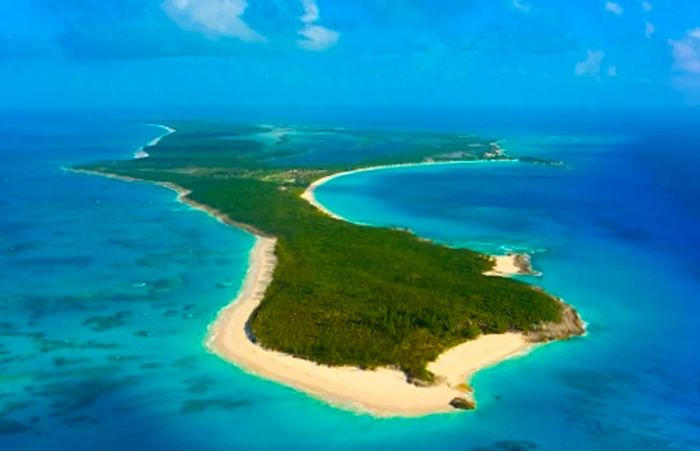 an aerial view of Half Moon Cay