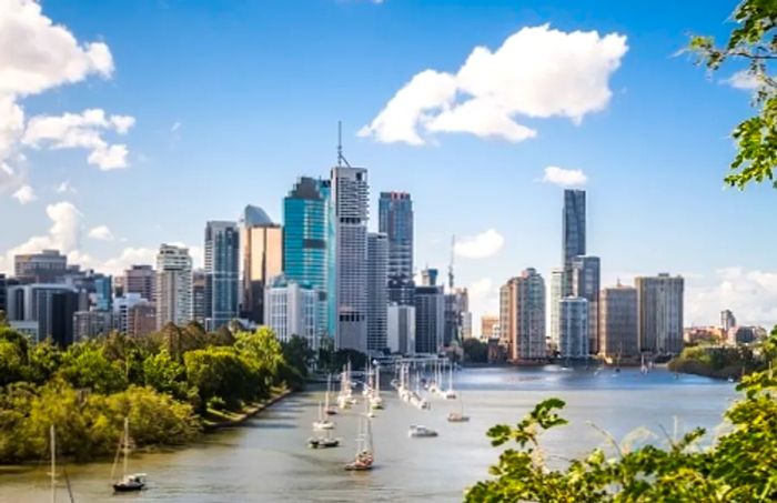 panoramic view of the skyscrapers in Brisbane, Australia