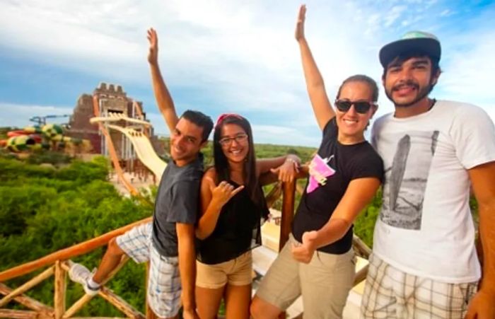 a family enjoying their time at the Lost Mayan Kingdom