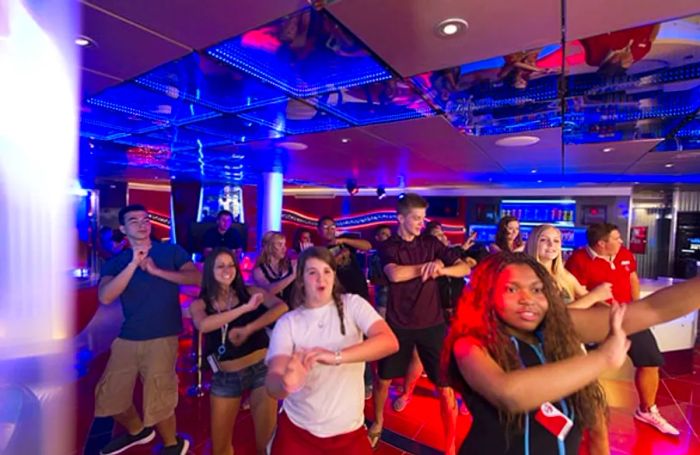 teens enjoying the dance floor at Club O2