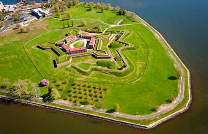 aerial view of Fort McHenry National Monument in Baltimore, Maryland