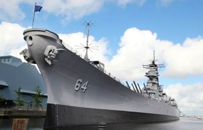 One of the largest battleships ever built by the U.S. Navy docked in Norfolk