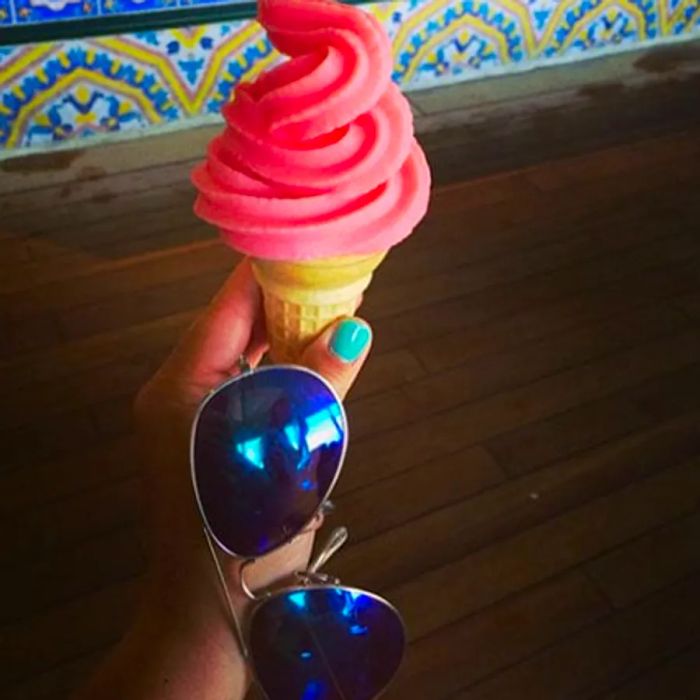 a soft serve ice cream cone from Swirls