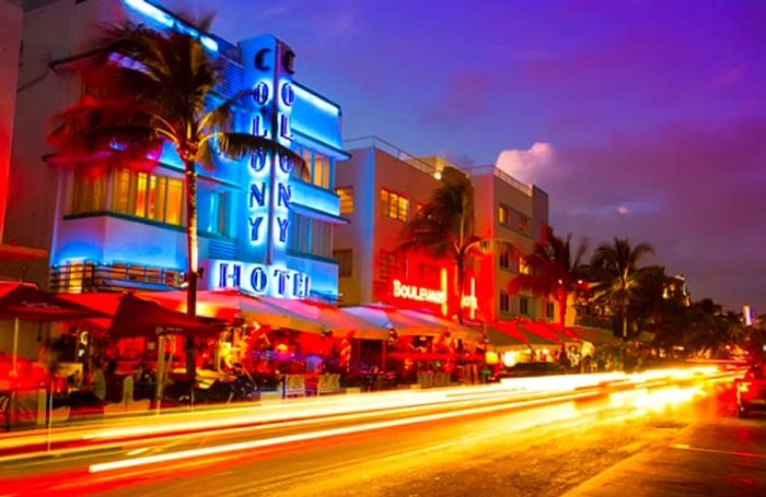 historic buildings lining Ocean Drive in the Art Deco District