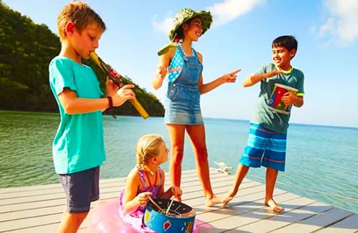 Kids having fun during their cruise holiday