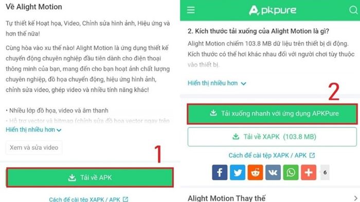 Bước 2: Tải file APK Alight Motion Pro