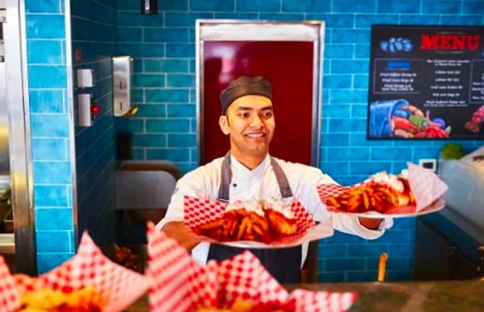 Lobster rolls being served at the Seafood Shack onboard a Dinogo ship