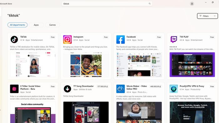 Hướng dẫn tải TikTok trên máy tính qua Microsoft Store, bước 2