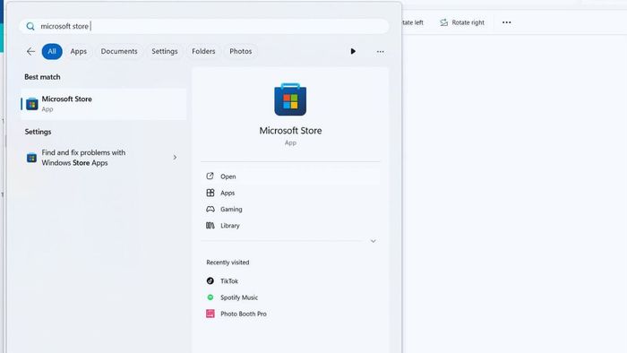 Hướng dẫn tải TikTok trên máy tính qua Microsoft Store, bước 1