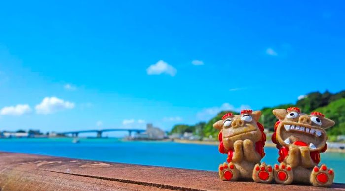 Okinawa Sea at Shisa Toguchi Port, Motobu Town, Okinawa Prefecture