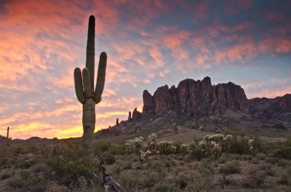 Lost Dutchman State Park with the stunning Superstition Mountains in the background. (Photo by David Kiene/Getty Images)