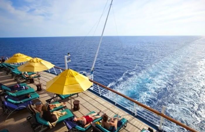 view from the serenity deck overlooking the ocean