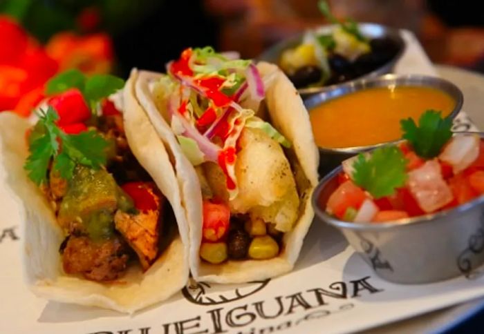 custom-made tacos from BlueIguana Cantina