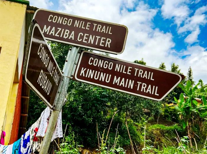 Signage along the Congo Nile Trail