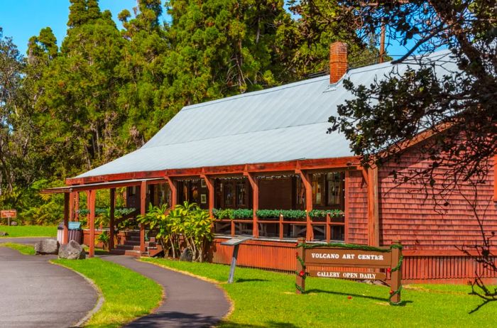 The Volcano Art Center, situated within Hawai‘i Volcanoes National Park, was originally the Volcano Hotel established in 1877.