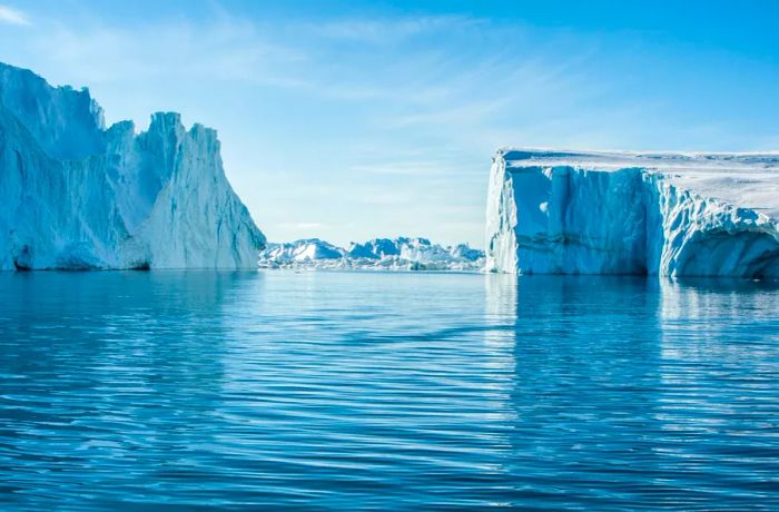 Glaciers in the Illulissat Icefjord, Greenland.