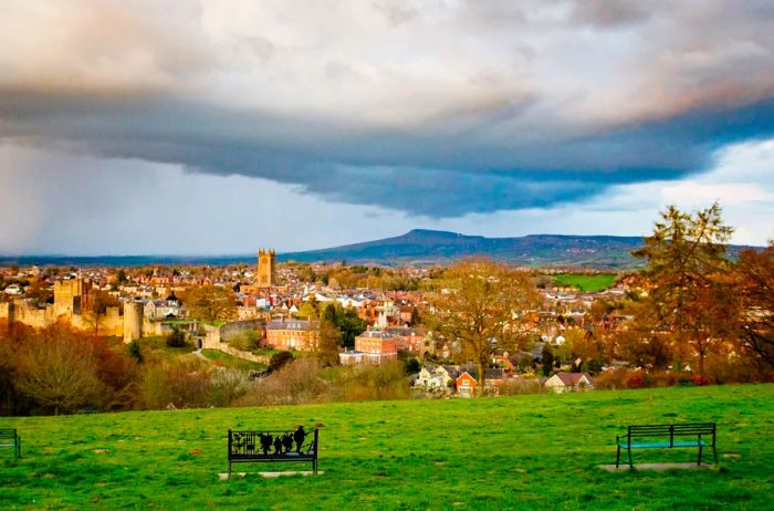 A scenic view of Ludlow in Shropshire