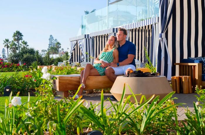 Relax in beachfront terrace rooms at The Cabanas.