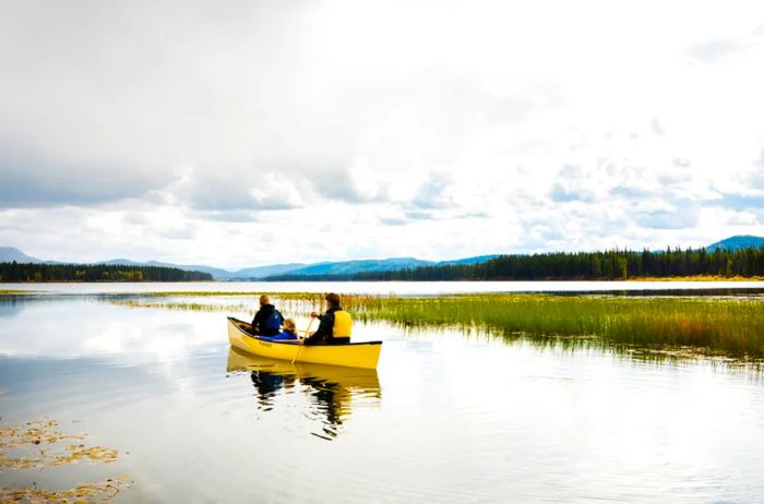 Canoers on the lake