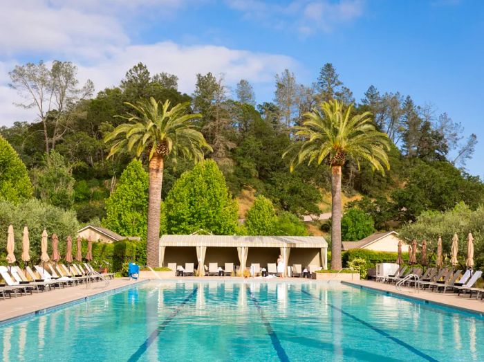 The pool at Solage Resort in Calistoga, Napa Valley, California.