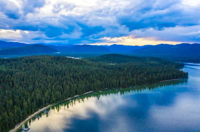 Priest Lake in northern Idaho stretches over 19 miles.