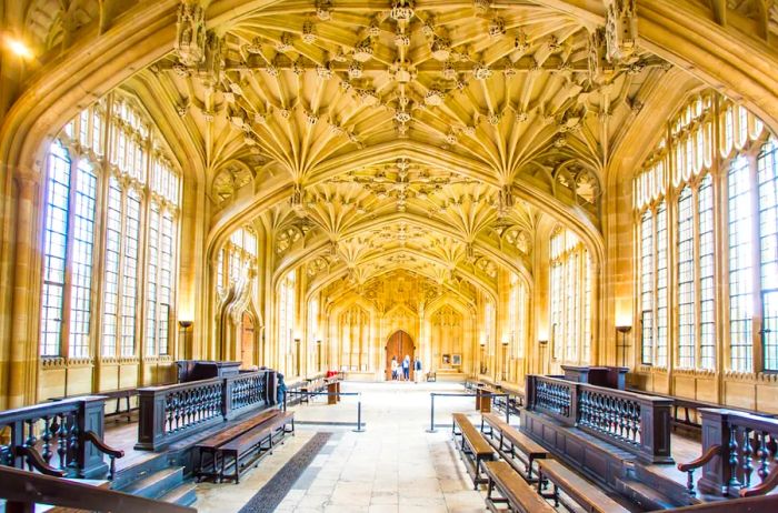 Interior of the Bodleian Old Library in Oxford