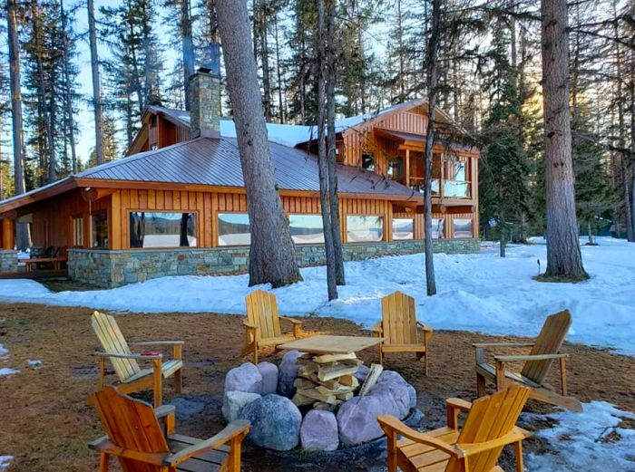 Chairs arranged around a firepit