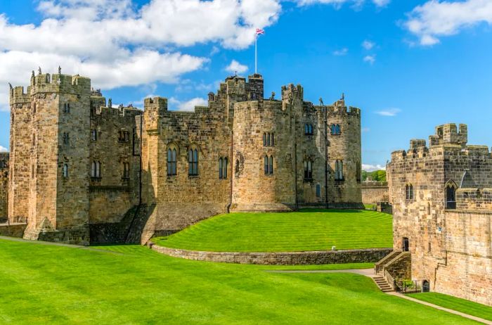 The lush grounds of Alnwick Castle