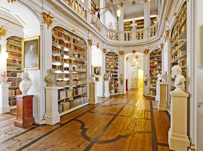 Located within the Rococo Hall of the Duchess Anna Amalia Library in Weimar, this space is home to one of the largest collections of German art and literature.