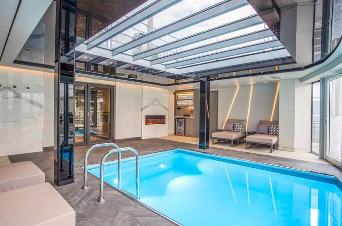 Interior view of a swimming pool on a Riverside river cruise ship