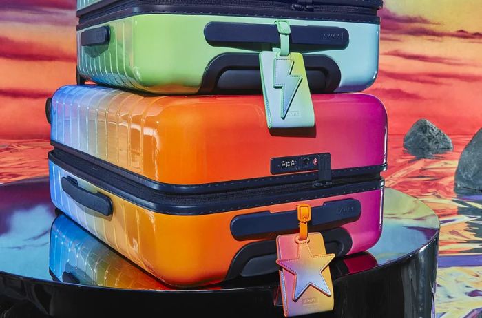 The Away Aura collection also features limited-edition luggage tags.