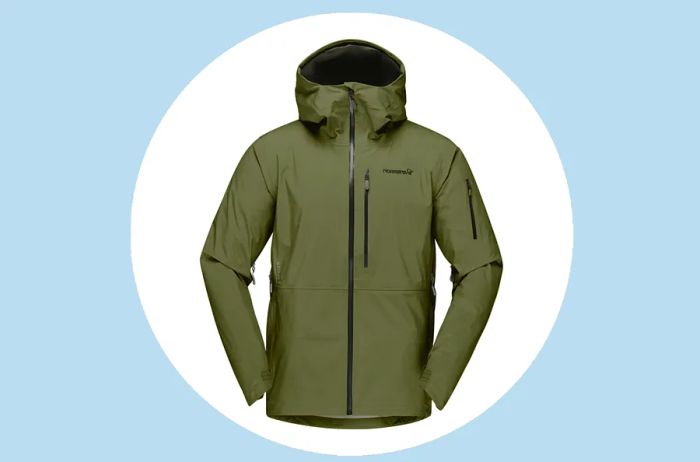 Olive green Norrøna Lofoten ski jacket