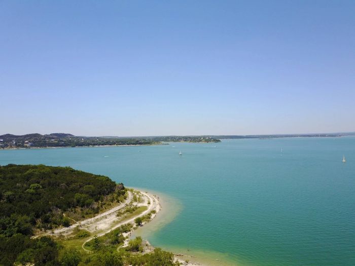 A stunning view of Canyon Lake, Texas. (Photo by TnT Drone Services/Shutterstock)