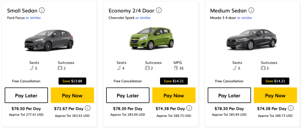 Hertz Long Weekend Rental Screenshot