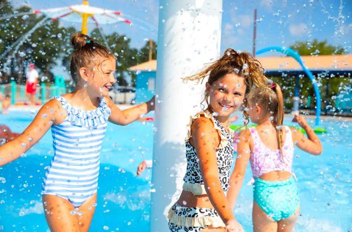 Children splashing around at Myrtle Waves Water Park in South Carolina.