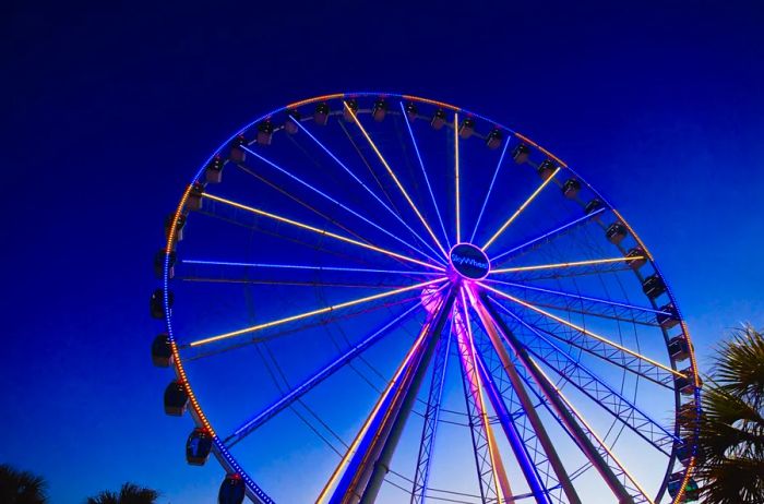 The SkyWheel at twilight in Myrtle Beach, South Carolina.