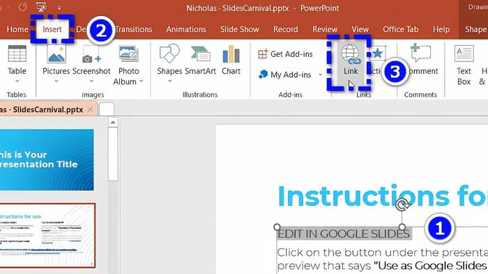 cách tạo liên kết slide trong powerpoint