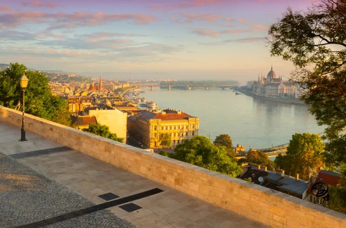 Stunning views of a river showcasing the Castle District in Hungary