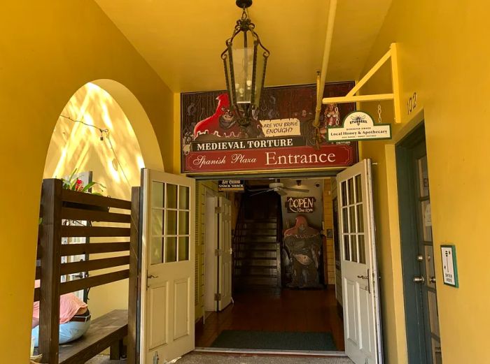 The entrance of the Medieval Torture Museum.